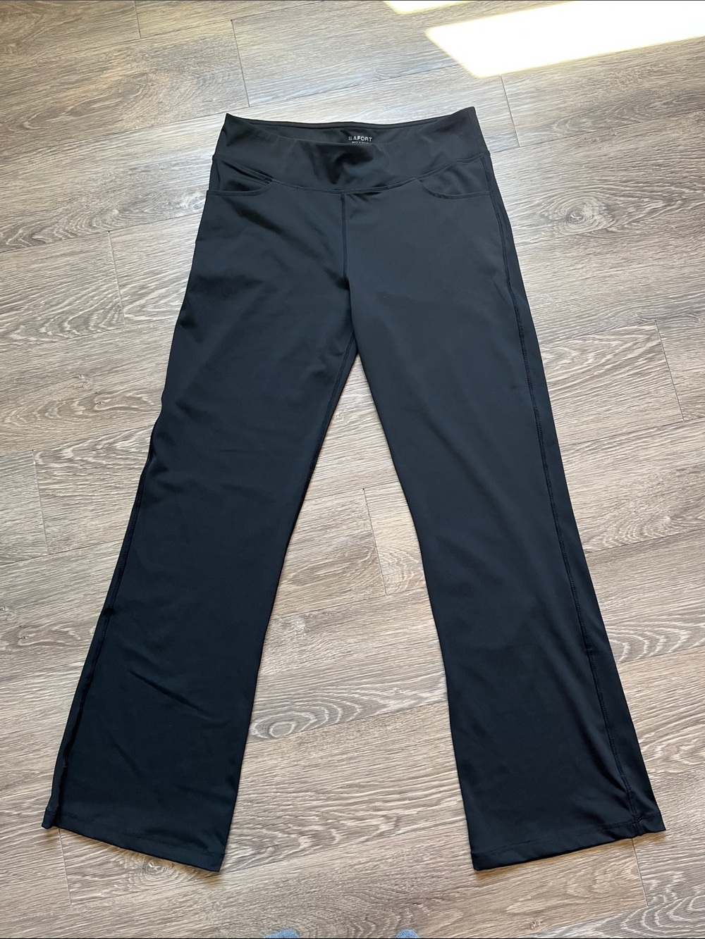 Safort Black Flare Yoga Pants with Wide Waistband - Athleisure Essential